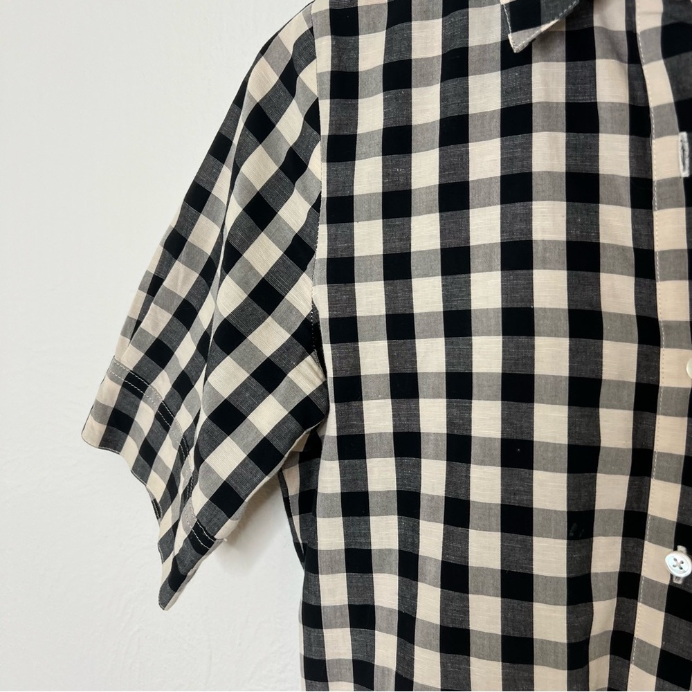 Solid & Striped Gingham Plaid Romper Button Front… - image 6